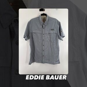 EUC Eddie Bauer Grey Ripstop Guide Shirt
